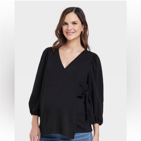 Isabel Maternity Nursing Friendly Wrap Top kk. - Picture 1 of 16